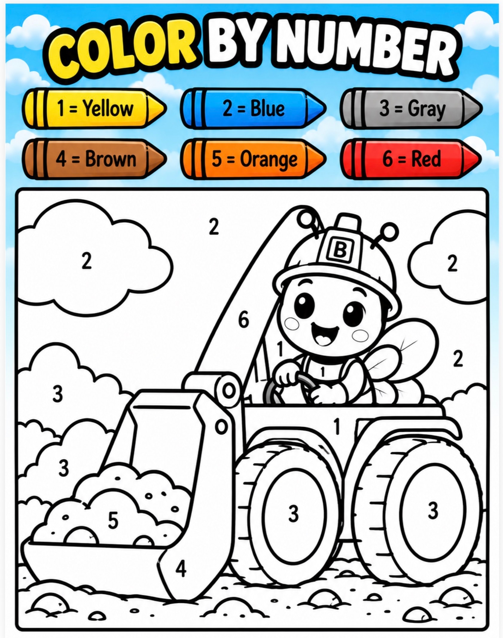 Color by Number bonus activity page